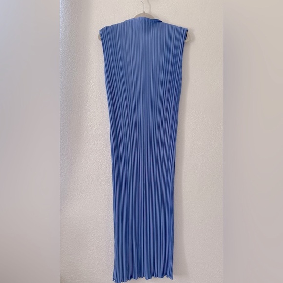 Rails Plisse Pleated Sleeveless Midi Dress in Jewel Blue Mock Neck size S - Picture 9 of 15